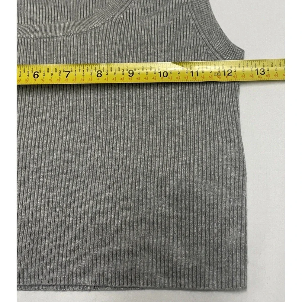 NWT Michael Kors Stretch Cropped Knit Tank‎ Pearl Heather Women's Size S MSRP$68